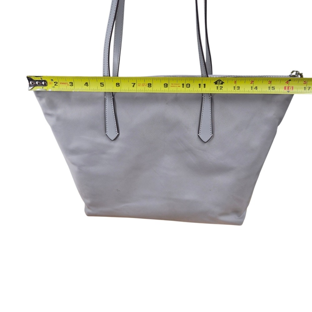 Kate Spade New York Chelsea Grey Nylon Large Tote Bag Shoulder Bag Zip Top FLAWS - Picture 9 of 10